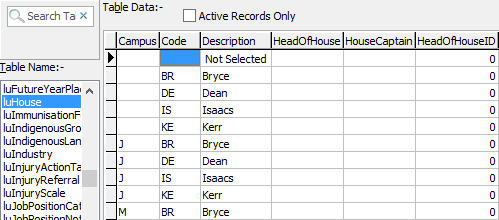 Lookup Table Maintenance - luHouse