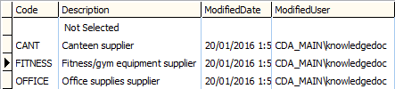 Lookup table maintenance - luSupplierCategory