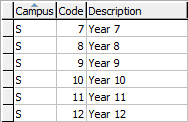 Lookup Table Maintenance - luYearLevel (Filtering Year Level by Campus)