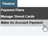 Make an Account payment menu option