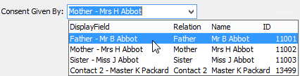 Medical Maintenance - Consent tab (Consent given by field)