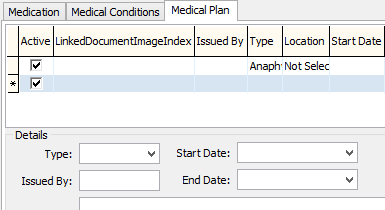 Medical Maintenance - Medication tab - Medical Plan sub-tab