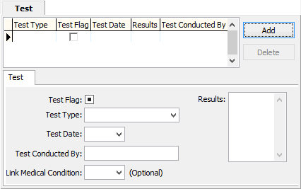 Medical Maintenance - Test tab (WN, cut-down)