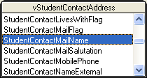 Microsoft Query - Add column drop-down menu