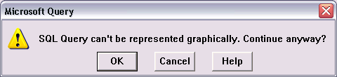 Microsoft Query - information message