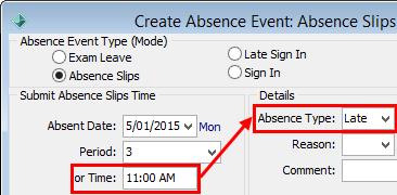 Modify Absence Event (ConvertUnexplainedSignInToLateBeforeThis, cutdown)
