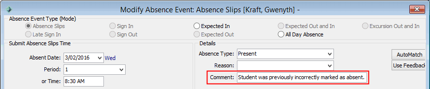 Modify absence event - correction example (4)