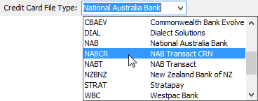 NABCR option selected (Bank Files tab)