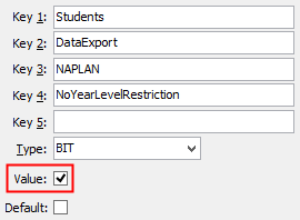 NoYearLevelRestriction configuration setting