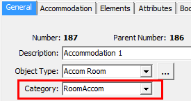 Object Maintenance - General tab (cut down, category highlighted)