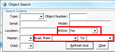 Object Search Search criteria (cut down)