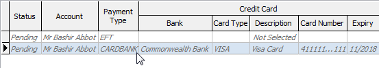 Online Payments sub-tab (Selecting payment option)