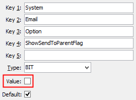 Option ShowSendToParentsFlag configuration setting