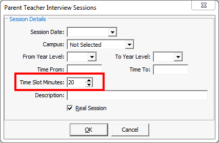Parent Teacher Interview Sessions (time slot 20 minutes)