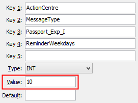 PassportExpIReminderWeekdays configuration setting