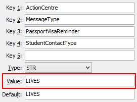 PassportVisaReminderStudentContactType configuration setting