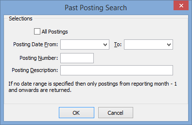 Past Posting Search window