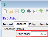 Past Student Maintenance - Schooling tab (cut down)