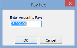 Pay Fee window