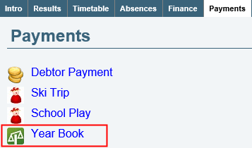 Payments tab (gl payments highlighted)