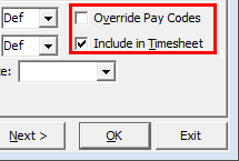 Payroll Employee Maintenance - Pay Details tab (cut down, includ ein timesheets)