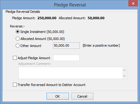 Pledge Reversal window