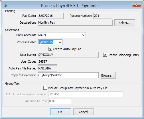 Processing EFT payments