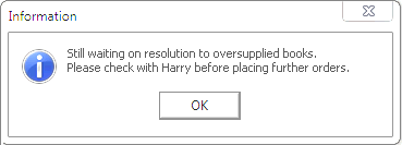 Purchase Order Maintenance - Ordering Comment