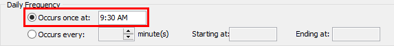 Report Scheduling - Daily Frequency (cut down, once highlight)
