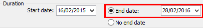 Report Scheduling - Duration (cut down, end date highlight)