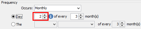 Report Scheduling - Frequency (cut down, monthly, highlight date)