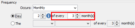 Report Scheduling - Frequency (cut down, monthly, highlight every num months