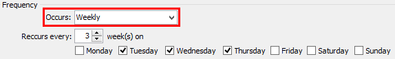 Report Scheduling - Frequency (cut down, weekly highlight)
