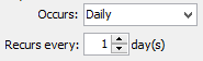 Report Scheduling - Frequency (daily)