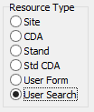 Report Selector (cut down, resource type)
