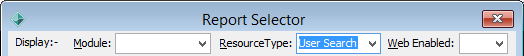 Report Selector (User Search Selected, cutdown)