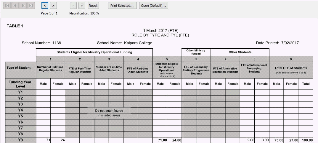 Report Viewer window (Roll returns)