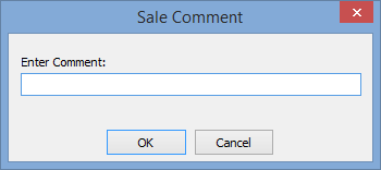 Sale Comment window