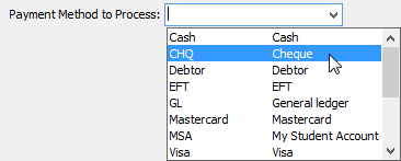 Sales Close Off - Individual window (payment method to process)