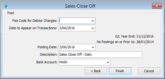 Sales Close Off - Post window