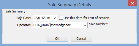 Sale Summary Details window