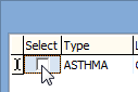 Selecting an existing medical condition