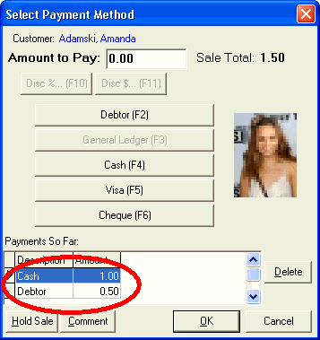 Select Payment Method (allow debtor and non-debtor payments)