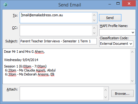 PTI send email