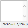 Send SMS(s) window (Characters Remaining field)