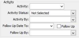 Set Current Student Search Criteria window (Activity area)