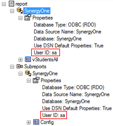 Set Datasource Location (User ID fields)