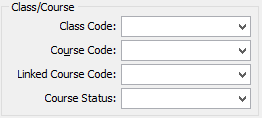 Set Past Student Search Criteria - Class Course area