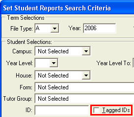 Set Student Reports Search Criteria (cut down)