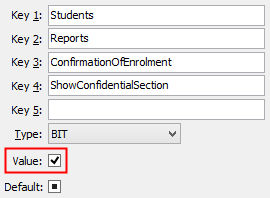 ShowConfidentialSection configuration setting